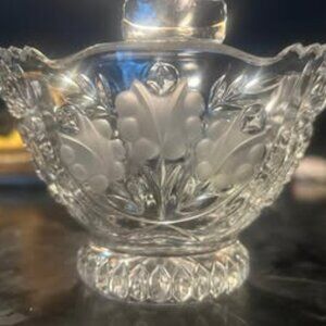 Perfect condition rare vintage Anna Hutte lead crystal basket